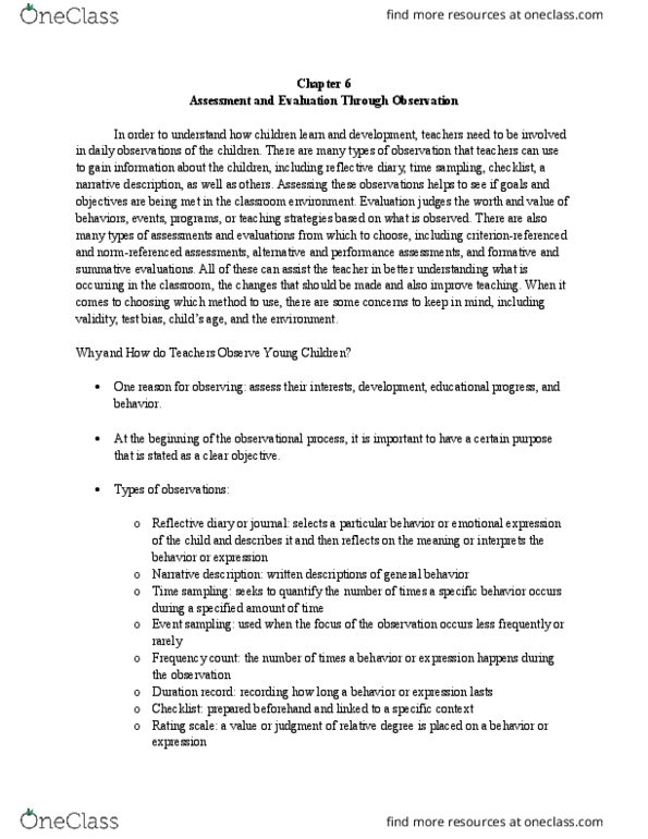 ECED 2105 Lecture Notes - Lecture 6: Psychometrics, Summative Assessment, Content Validity thumbnail