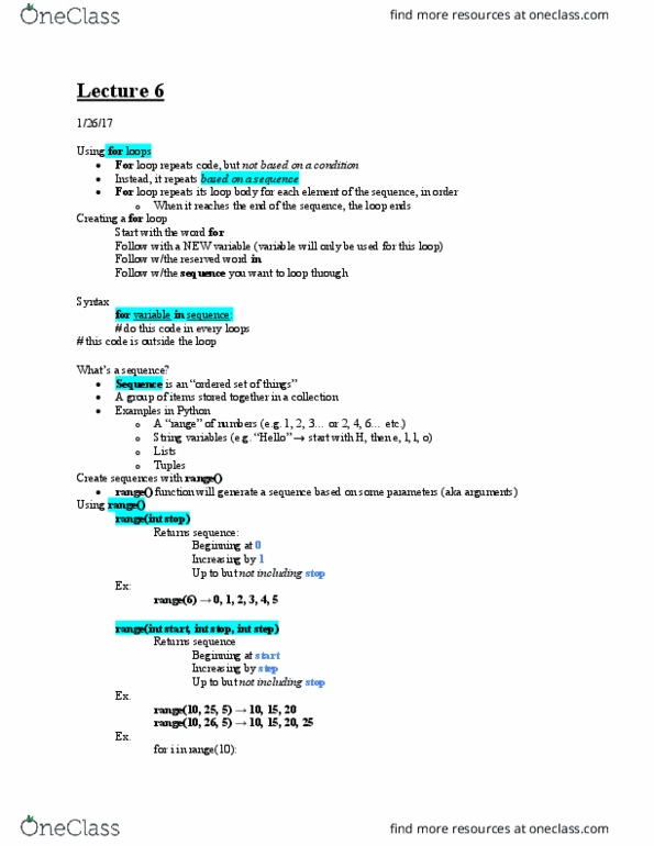 ITP 115 Lecture Notes - Lecture 6: Reserved Word, Random Access, Sequential Access thumbnail