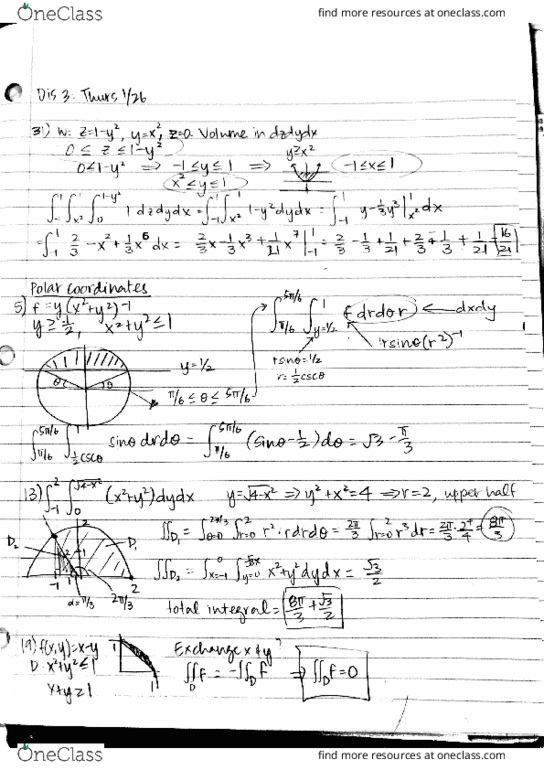 MATH 32B Lecture Notes - Lecture 3: Polar Coordinate System thumbnail