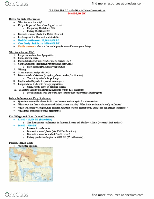 Classical Studies 2500A/B Lecture Notes - Lecture 2: Social Stratification, Food Processing, Asphalt thumbnail