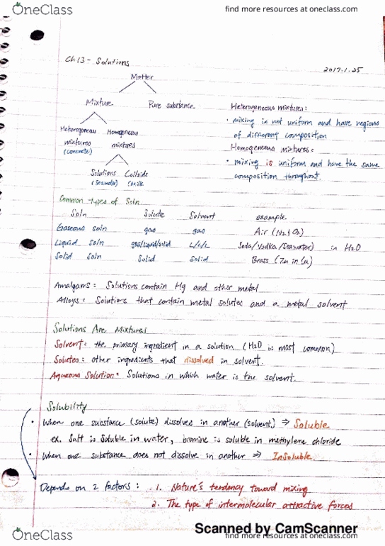 CHEM 102 Lecture 4: 1/25 Lecture: Solution - 1 thumbnail