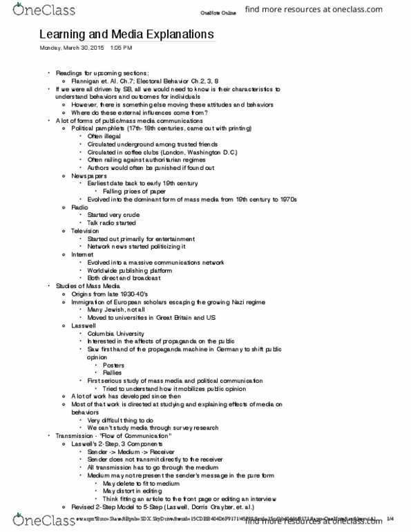 PSCI 3333 Lecture Notes - Lecture 2: Talk Radio, Adaptive Learning, The Christian Science Monitor thumbnail