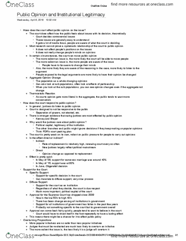 PSCI 4341 Lecture Notes - Lecture 2: Microsoft Onenote, Political Capital, Judicial Procedures Reform Bill Of 1937 thumbnail