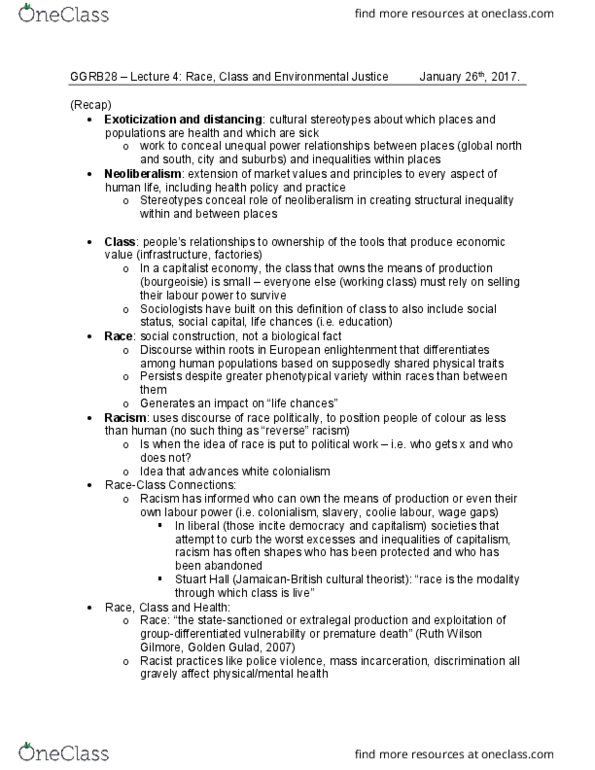 GGRB28H3 Lecture Notes - Lecture 4: Phenotype, Zip Code, Flint Water Crisis thumbnail