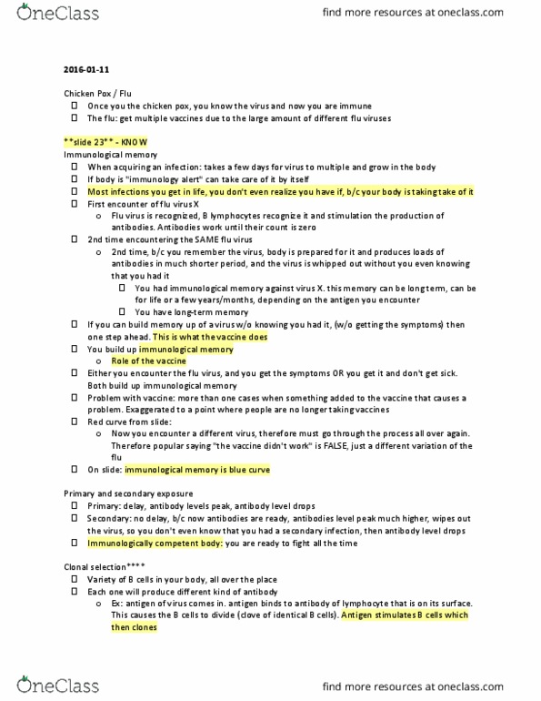 BIO 215 Lecture Notes - Lecture 2: Cytotoxicity, Immunology, Smallpox thumbnail