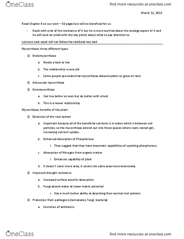 BIO 468 Lecture Notes - Lecture 19: Root Cap, Mycorrhiza, Soil Structure thumbnail