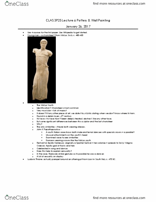 CLAS 3P25 Lecture Notes - Lecture 6: Elitism, Acropolis Of Athens, Machismo thumbnail