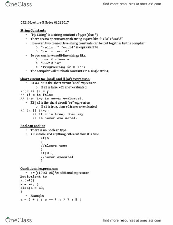 CS 24000 Lecture Notes - Lecture 5: Short Circuit thumbnail