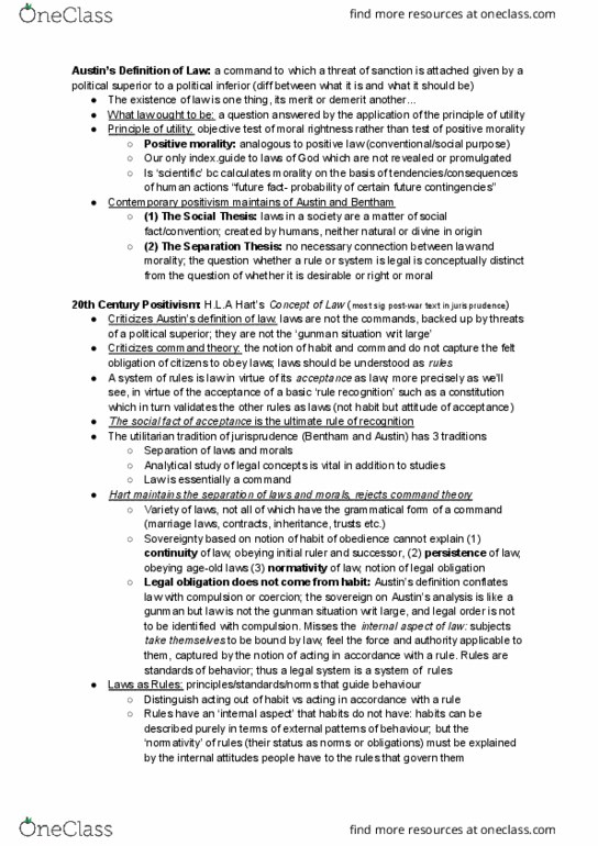 PHIL 348 Lecture Notes - Lecture 6: Social Fact, Law Of Obligations thumbnail