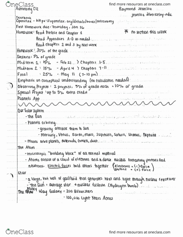 ASTRON C12 Lecture Notes - Lecture 1: Exoplanet, Hallum thumbnail