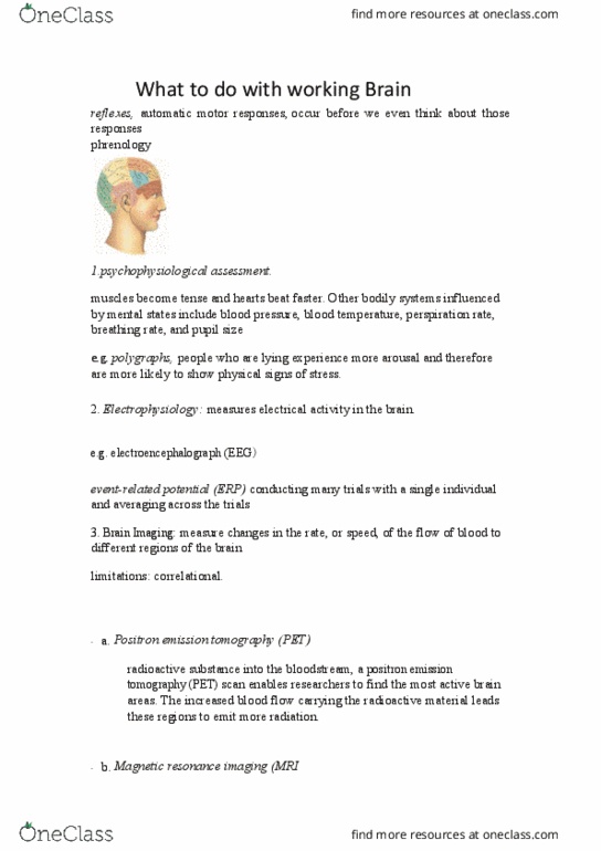 PSY-0001 Lecture Notes - Lecture 1: Transcranial Magnetic Stimulation, Magnetic Resonance Imaging, Electrophysiology thumbnail