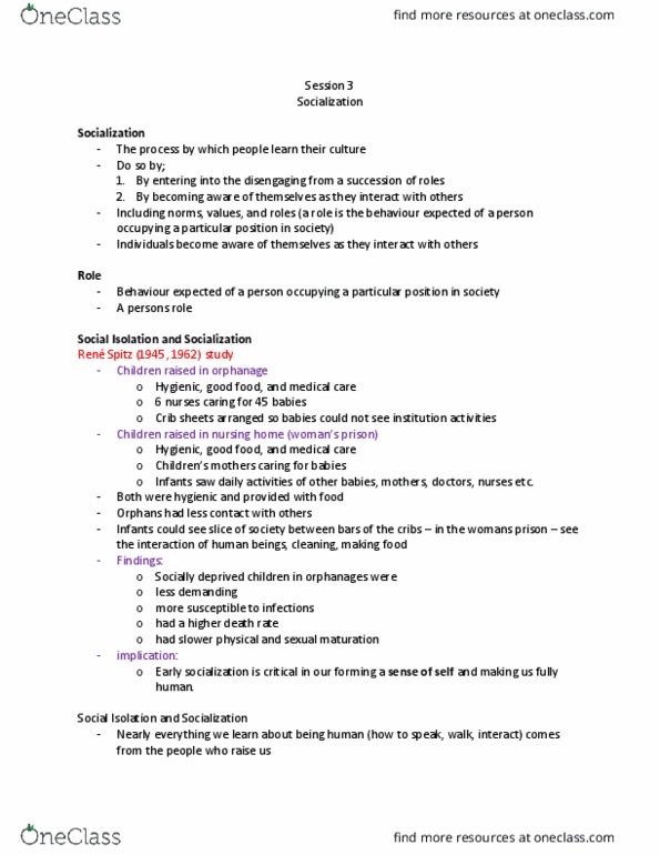 SOCI 1000U Lecture Notes - Lecture 3: Stanford Prison Experiment, Hidden Curriculum, Vise thumbnail