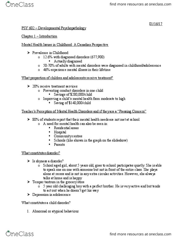 PSY 602 Lecture Notes - Lecture 1: Microsoft Powerpoint, John Bowlby, Learning Disability thumbnail