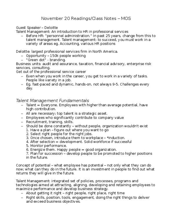 Management and Organizational Studies 1021A/B Lecture Notes - Performance Management, Knowledge Management, Baby Boomers thumbnail