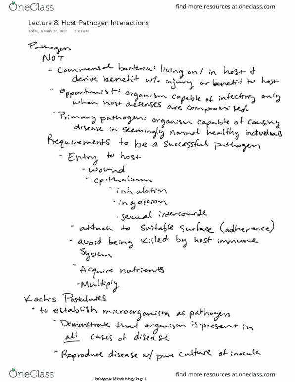 VBMS 441 Lecture 8: Host-Pathogen Interactions thumbnail