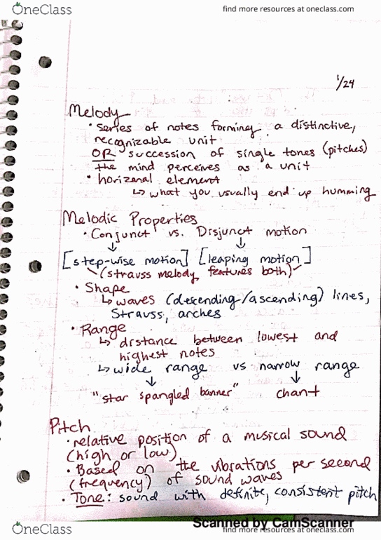 MUEL 1832 Lecture 3: Music Appreciation Notes Jan 24 thumbnail