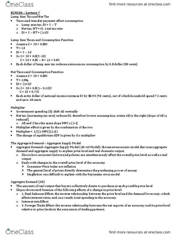 ECN 204 Lecture Notes - Lecture 7: Aggregate Supply, Macroeconomic Model, Address Space Layout Randomization thumbnail