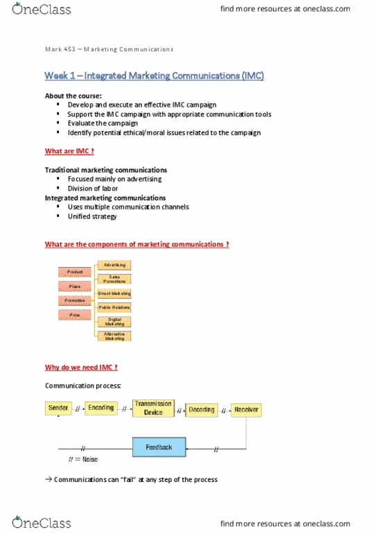 MARK 453 Lecture Notes - Lecture 1: Marketing Buzz, Competitive Intelligence, Guerrilla Marketing thumbnail