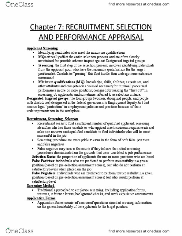 ADMS 3470 Chapter Notes - Chapter 7: Job Performance, Absenteeism, Job Analysis thumbnail
