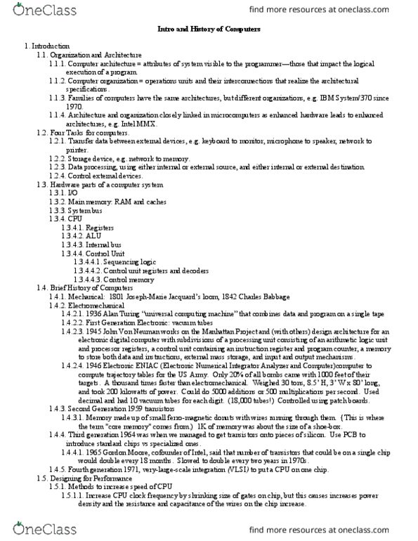 ENGL 2100 Lecture Notes - Lecture 10: Computer Architecture, Instruction Register, Control Unit thumbnail