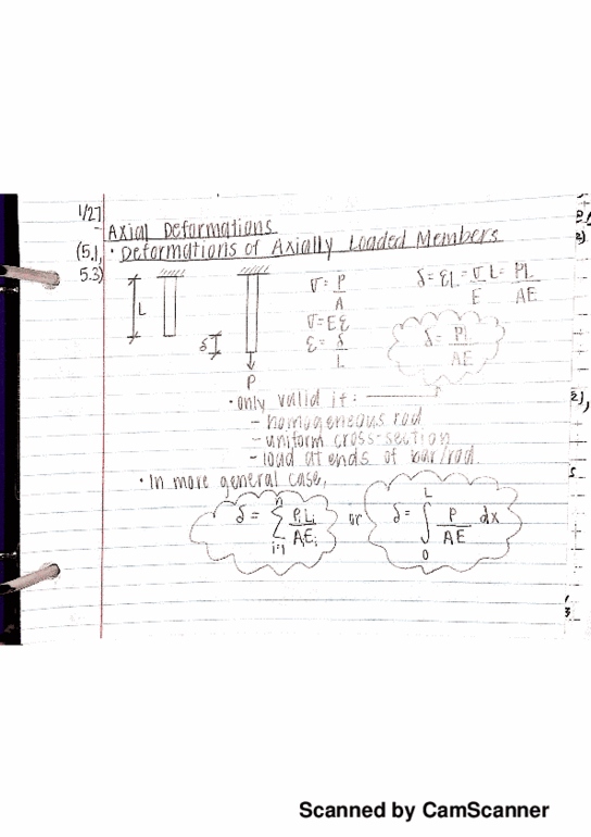 MEGR 2144 Lecture 5: 5.1, 5.3: Deformations of Axially Loaded Members thumbnail