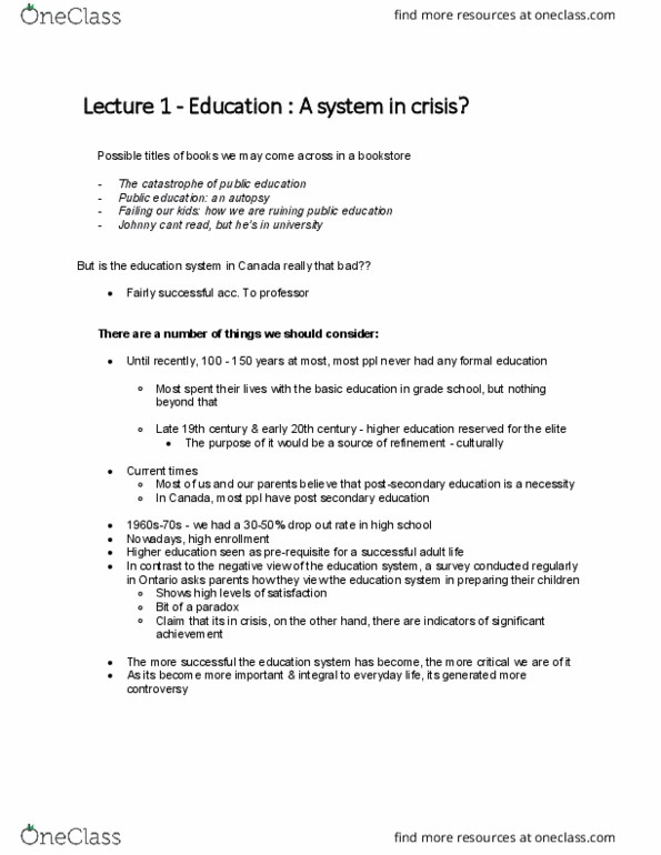 SOCB26H3 Lecture Notes - Lecture 1: Émile Durkheim, Inklings, Sex Education thumbnail