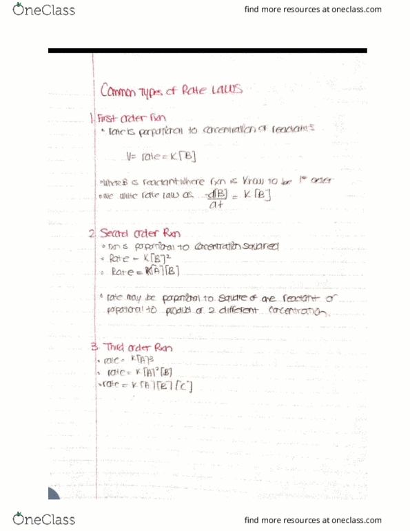 CHEM 1001 Chapter 14.9: common types of rate laws thumbnail