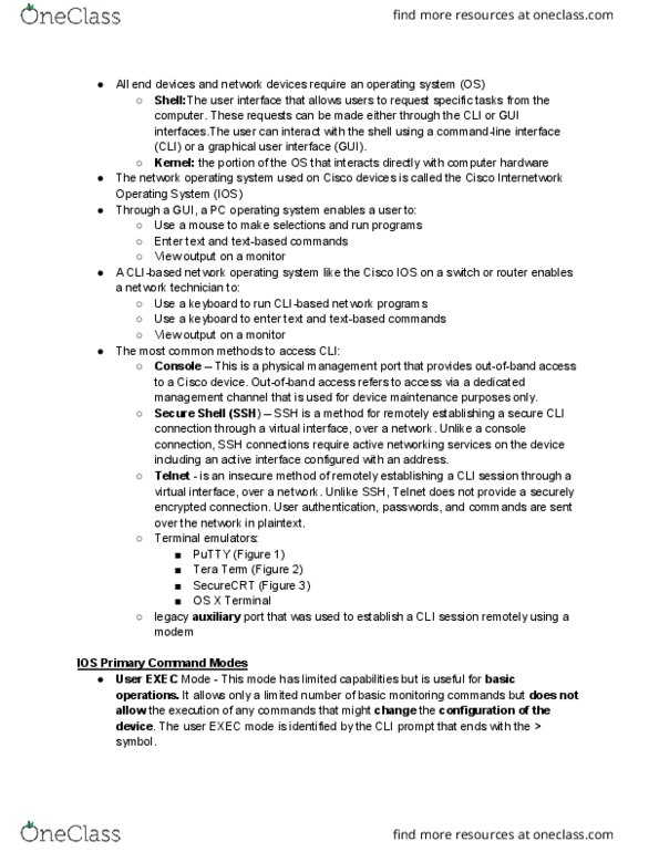 Computer Systems Technology CIS701 Chapter Notes - Chapter 2: Network Operating System, Cisco Ios, Securecrt thumbnail