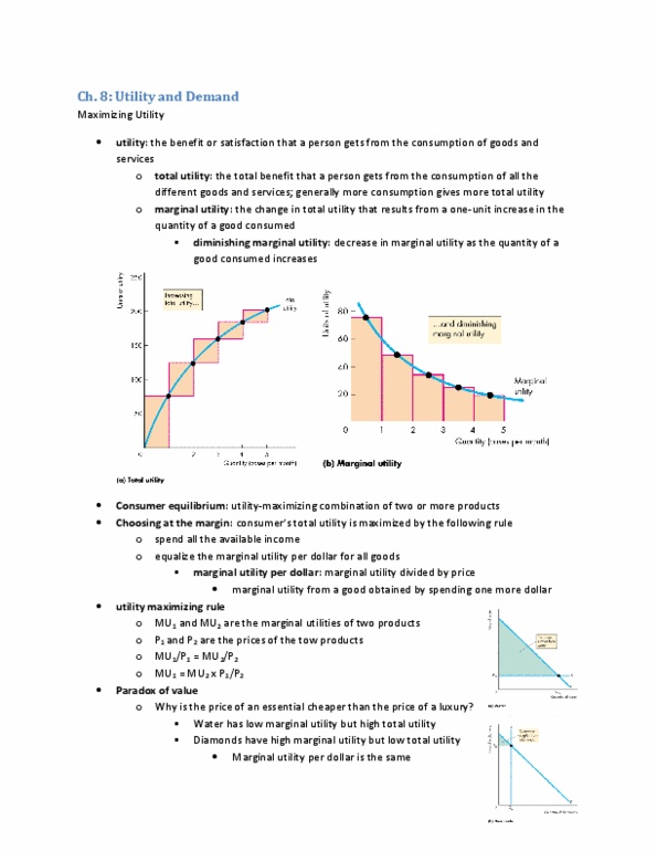 ECON 1000 Lecture Notes - Marginal Utility, Economic Surplus, Indifference Curve thumbnail