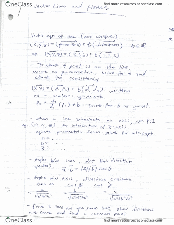 MATH 1ZC3 Chapter Notes - Chapter 3.1: Dot Product, Unit Vector thumbnail
