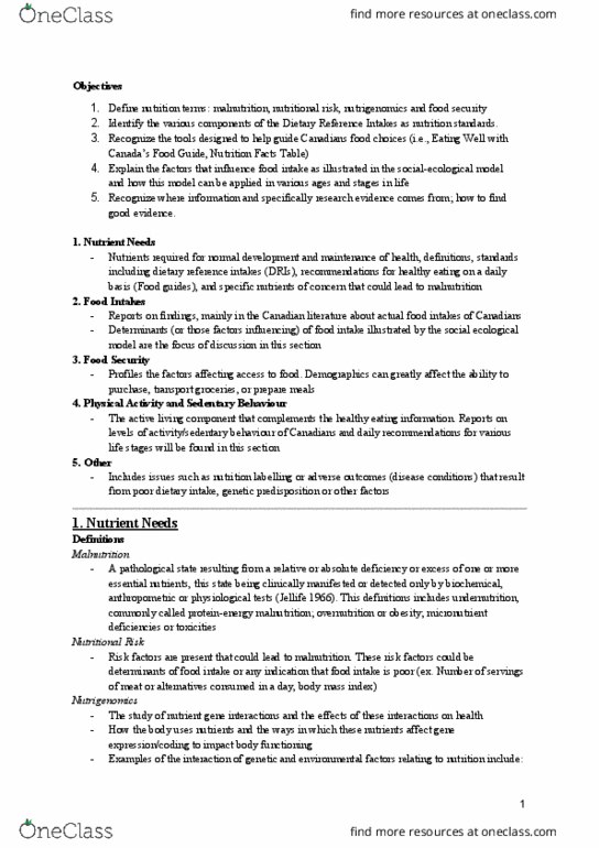 NUTR 2050 Lecture Notes - Lecture 1: Micronutrient Deficiency, Cirrhosis, Nutrigenomics thumbnail