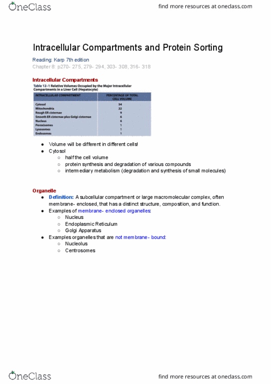 BIO130H1 Lecture Notes - Lecture 3: Secretion, Integral Membrane Protein, Endoplasmic Reticulum thumbnail