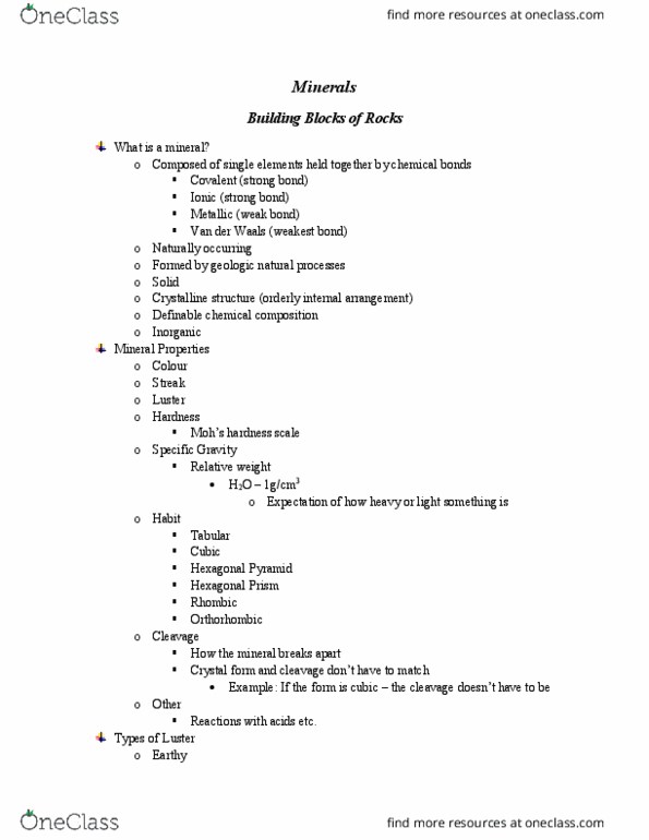 ERS120H5 Lecture Notes - Lecture 4: Orthorhombic Crystal System, Ionic Bonding thumbnail