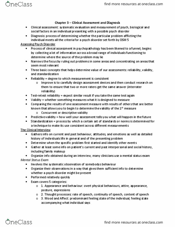 Psychology 2030A/B Chapter Notes - Chapter 3: Wechsler Adult Intelligence Scale, Thematic Apperception Test, Psychopathy Checklist thumbnail
