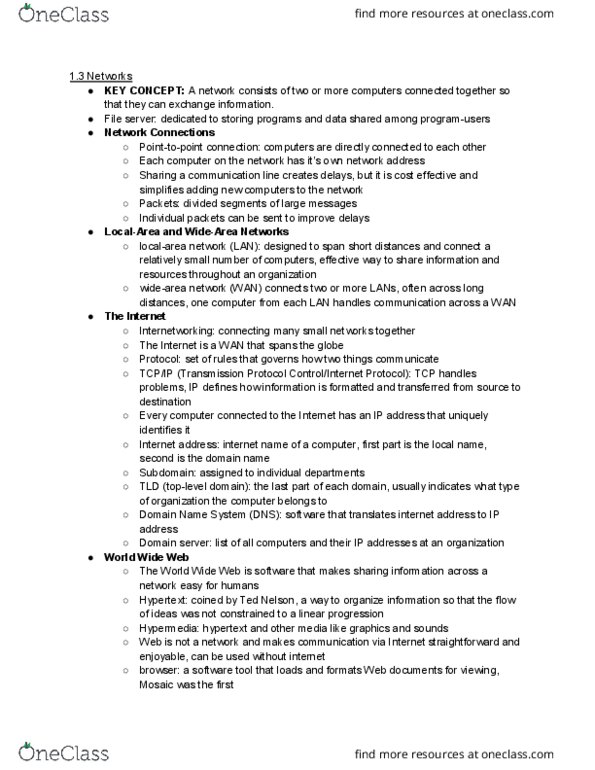 CS 151 Lecture Notes - Lecture 2: Html, Web Server, File Server thumbnail