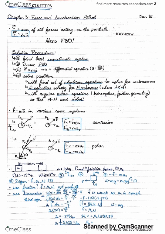 MEC 311 Lecture 3: Chapter 3: Force and Acceleration Method thumbnail