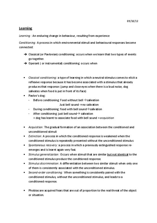 PSY100H1 Lecture Notes - Central Serous Retinopathy, Operant Conditioning, Reinforcement thumbnail