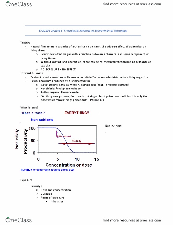 ENSC 201 Lecture Notes - Lecture 3: Botulinum Toxin, Rainbow Trout, Lt50 thumbnail