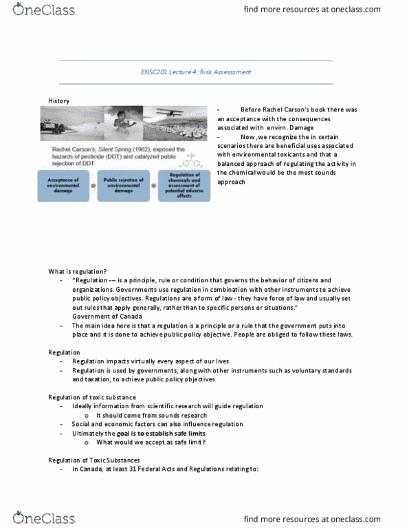 ENSC 201 Lecture Notes - Lecture 4: Environmental Impact Assessment, Lt50, Environmental Protection thumbnail