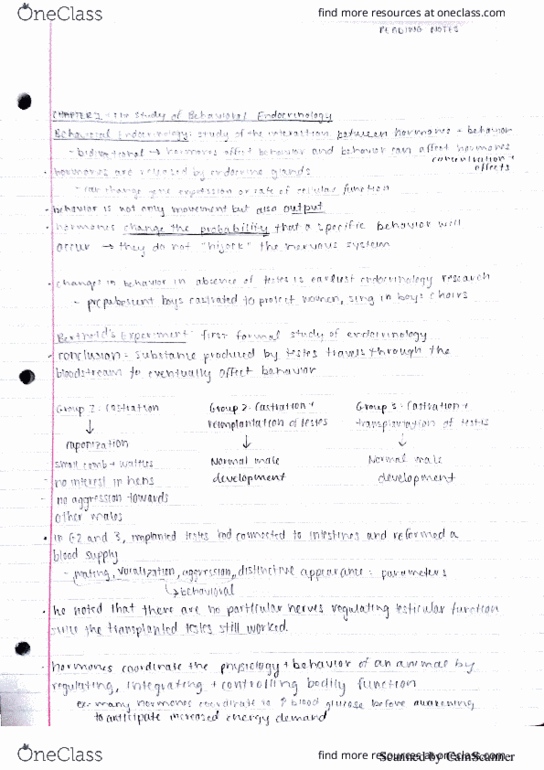 HMEDSCI C133 Chapter 1: Reading 1 - The Study of Behavioral Endocrinology thumbnail