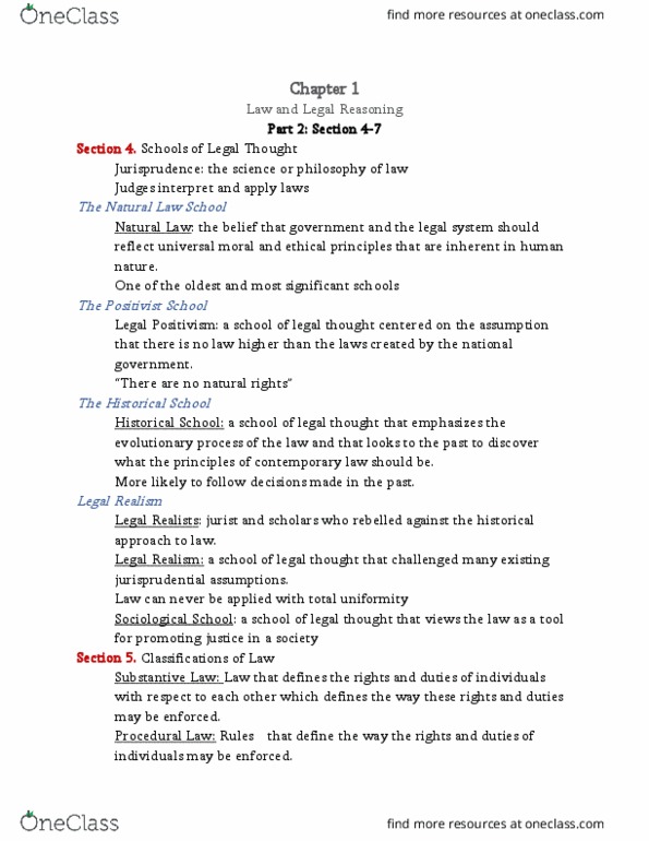 BUS 131 Lecture Notes - Lecture 2: United States Code, Pennsylvania Code, Legal Realism thumbnail