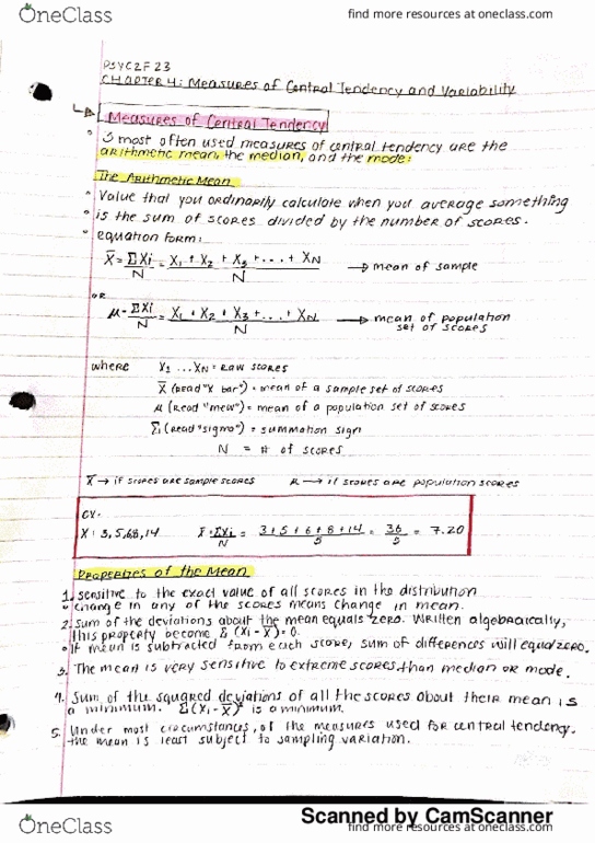 PSYC 2F23 Chapter 4: Measures of Central Tendency and Variability thumbnail