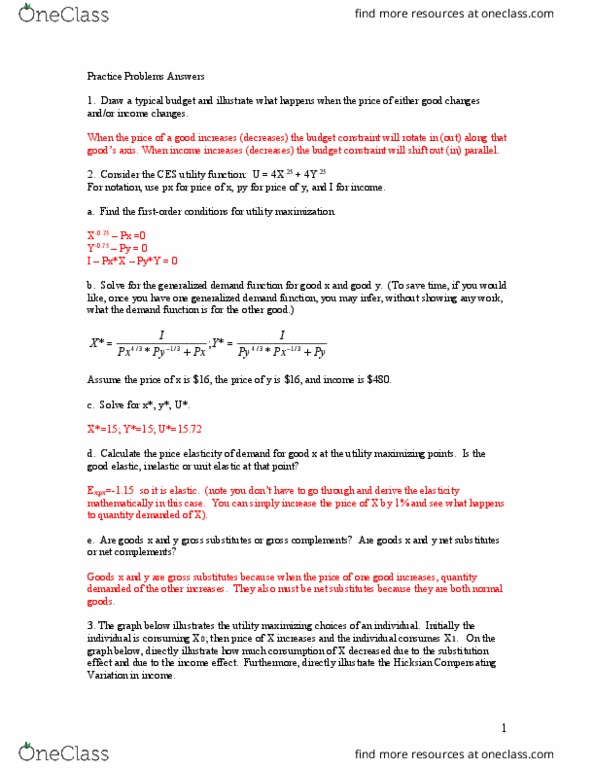 BUEC 232 Lecture Notes - Lecture 3: Indirect Utility Function, Constant Elasticity Of Substitution, Substitute Good thumbnail