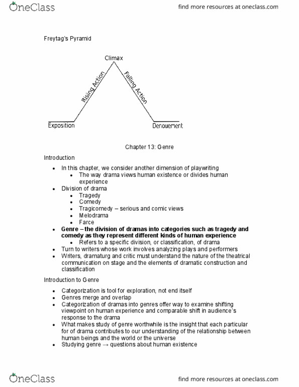 DRAM 1310 Lecture Notes - Lecture 11: Tragicomedy, Dramaturge, Gullibility thumbnail