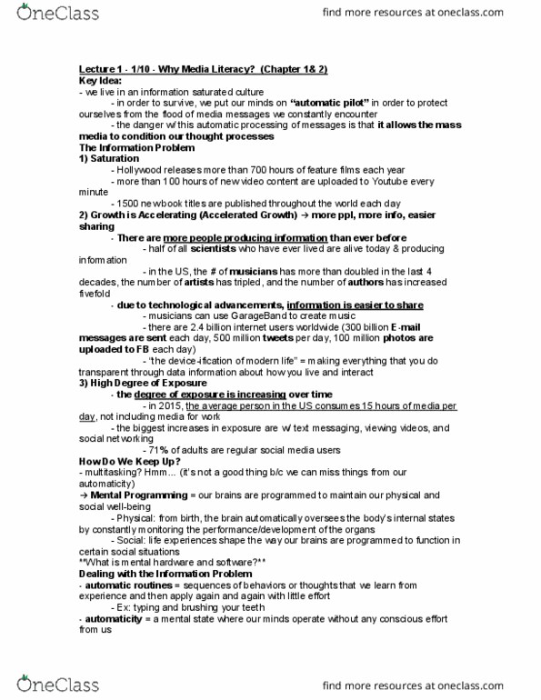 CMN 140 Lecture Notes - Lecture 1: Autopilot, Garageband, Syllogism thumbnail