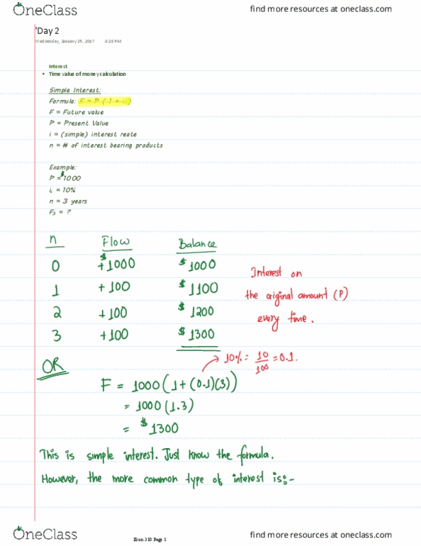 ENGR 310 Lecture Notes - Lecture 1: Interest thumbnail