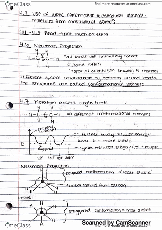 CEM 251 Lecture 6: Newman Projections and chair conformations thumbnail