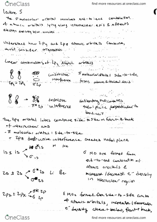 CHEM 11b Lecture Notes - Lecture 5: Bond Order, Titanite thumbnail