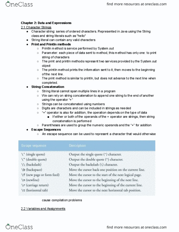 CS 151 Lecture Notes - Lecture 4: Concatenation, String Literal thumbnail