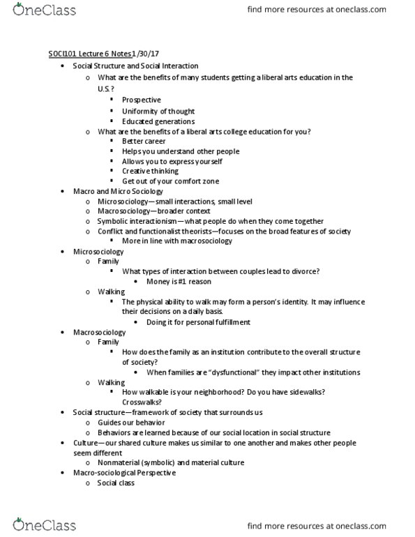 SOCI 101 Lecture Notes - Lecture 5: Macrosociology, Microsociology, Creativity thumbnail